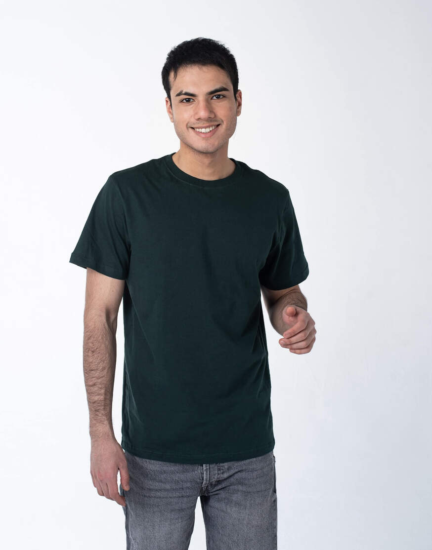 Тёмно-зелёная мужская футболка оптом