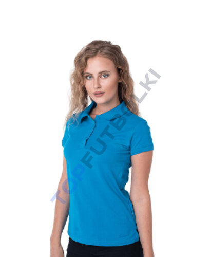 Женская рубашка ПОЛО бирюзовая оптом - Женская рубашка ПОЛО бирюзовая оптом